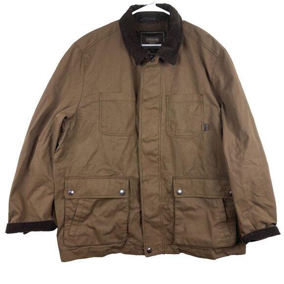 COACH Designer Men XXL Brown Lined Chore Barn Field Ranch Coat Jacket - Picture 1 of 7
